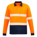 Unisex Hi Vis Segmented L/S Polo - Hoop Taped