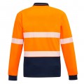 Unisex Hi Vis Segmented L/S Polo - Hoop Taped